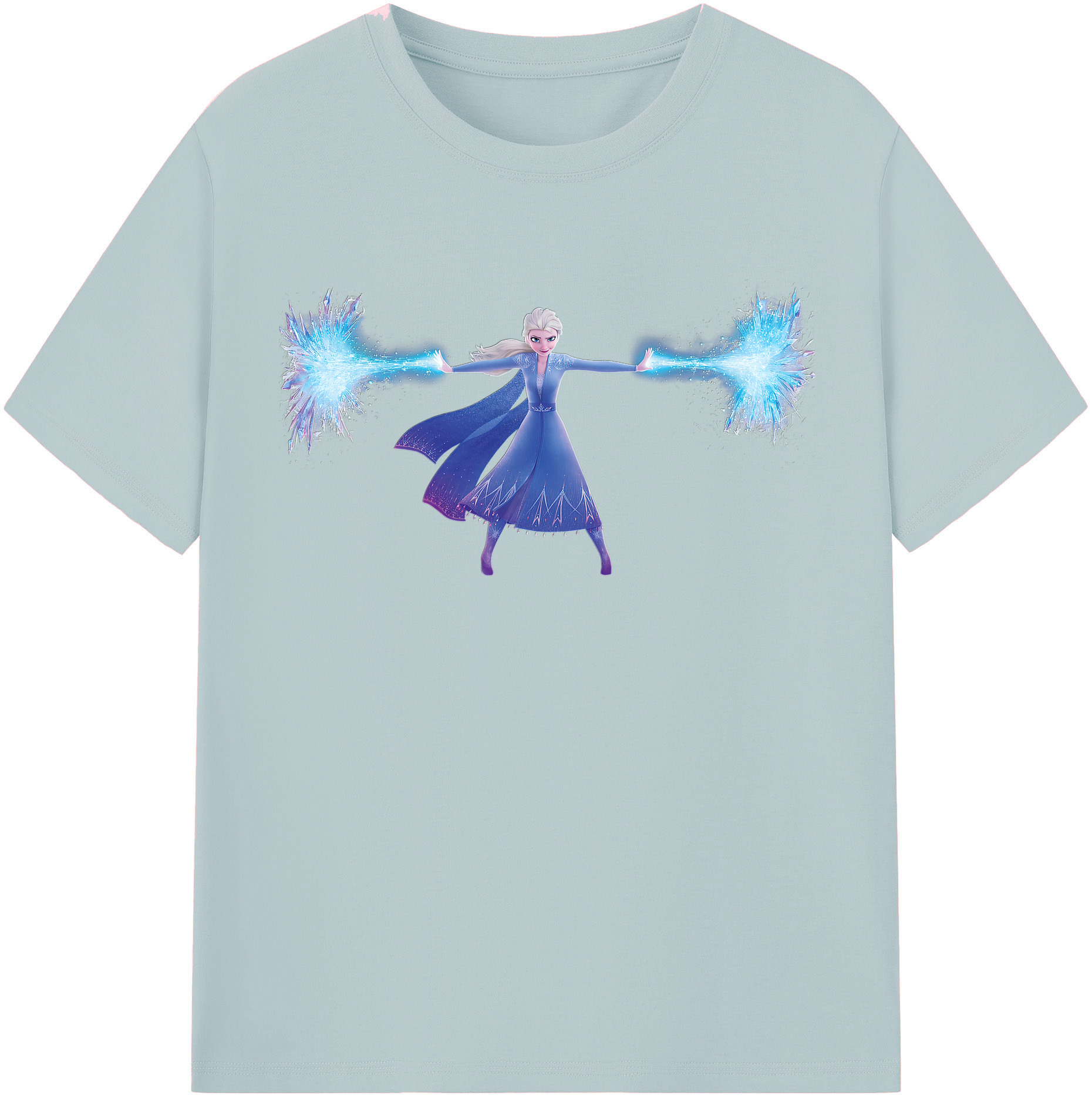 （画像用） アナと雪の女王 アンナ エルサ Frozen Anna Elsa 綿100％半袖Tシャツ（フロントプリント）
